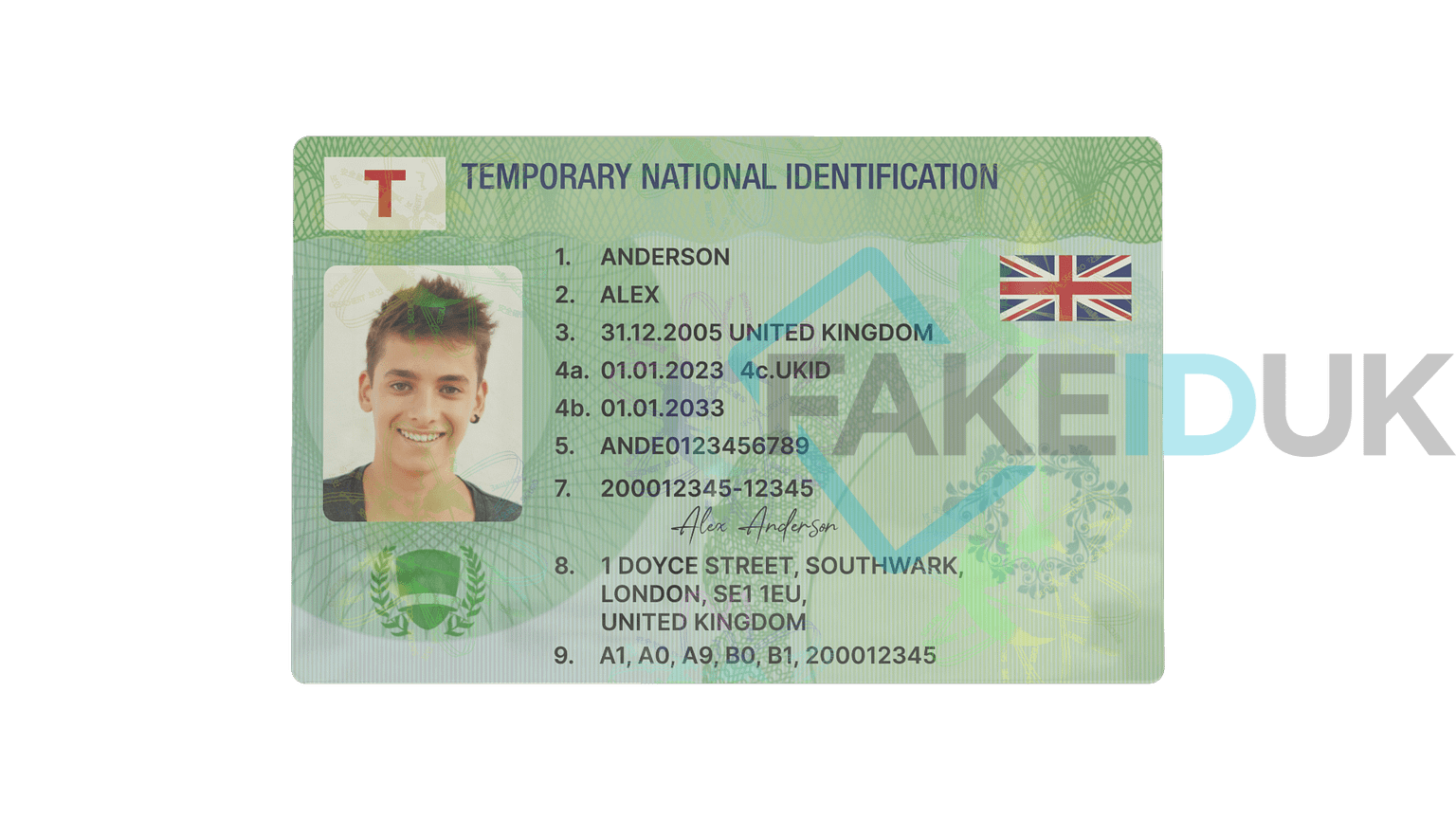 Green "Temporary" License Card